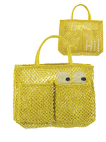 HARVEY YELLOW (EYES + Hi) - Double Pockets - Beach Bag