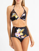 Delphine Hawaii Black high waist bikini Bottom